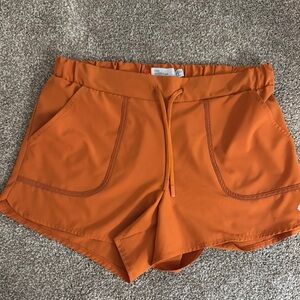 Vibrant Orange Athletic Shorts with Relaxed Fit